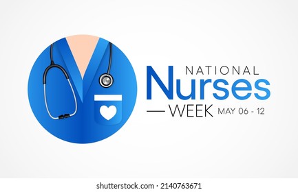 National Nurses Week is observed in United states form 6th to 12th May of each year, to mark the contributions that nurses make to society. Vector illustration