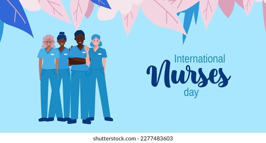 National Nurses Week is observed in United states form 6th to 12th of May of each year, to mark the contributions that nurses make to society. Vector illustration.