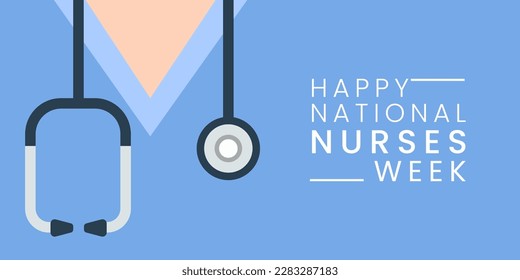 Die National Nurses Week wird in den Vereinigten Staaten vom 6. bis 12. Mai jedes Jahres beobachtet. National Nurses Woche Banner Poster Hintergrund Vorlage Vektorgrafik.