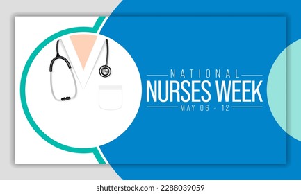 National Nurses week is observed in United states from May 6 to 12 of each year, to mark the contributions that nurses make to society. Vector illustration