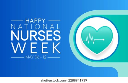 National Nurses week is observed in United states from May 6 to 12 of each year, to mark the contributions that nurses make to society. Vector illustration