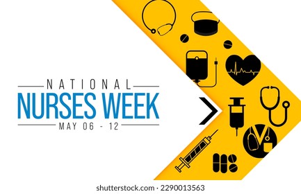 National Nurses week is observed in United states from May 6 to 12 of each year, to mark the contributions that nurses make to society. Vector illustration