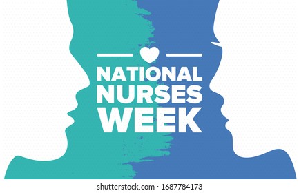 National Nurses Week. Thank you nurses. Medical and health care concept. Fighters against viruses and diseases. In honour of the doctors. Celebrated annual in United States. Vector illustration poster