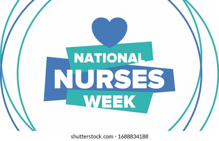 National Nurses Week. Thank you nurses. Medical and health care concept. Fighters against viruses and diseases. In honour of the doctors. Celebrated annual in United States. Vector illustration poster