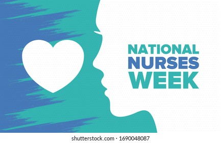 National Nurses Week. Thank you nurses. Medical and health care concept. Fighters against viruses and diseases. In honour of the doctors. Celebrated annual in United States. Vector illustration poster