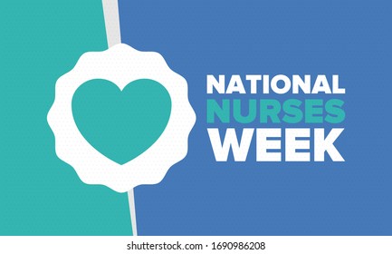 National Nurses Week. Thank you nurses. Medical and health care concept. Fighters against viruses and diseases. In honour of the doctors. Celebrated annual in United States. Vector illustration poster