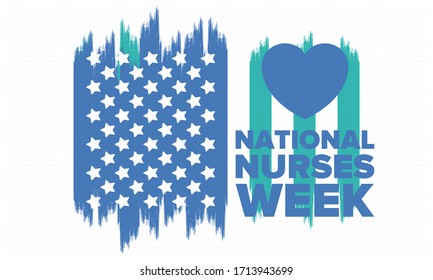 National Nurses Week. Thank you nurses. Medical and health care concept. Fighters against viruses and diseases. In honour of the doctors. Celebrated annual in United States. Vector illustration poster