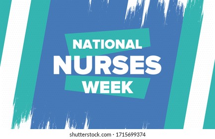 National Nurses Week. Thank you nurses. Medical and health care concept. Fighters against viruses and diseases. In honour of the doctors. Celebrated annual in United States. Vector illustration poster