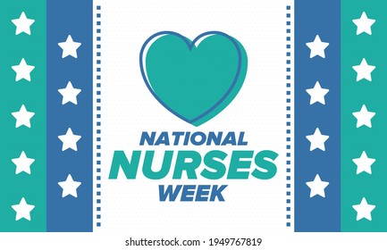 National Nurses Week. Thank you nurses. Medical and health care concept. Fighters against viruses and diseases. In honour of the doctors. Celebrated annual in United States. Vector illustration poster