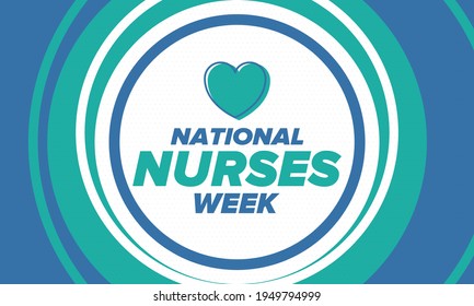National Nurses Week. Thank you nurses. Medical and health care concept. Fighters against viruses and diseases. In honour of the doctors. Celebrated annual in United States. Vector illustration poster