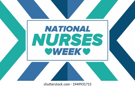 National Nurses Week. Thank you nurses. Medical and health care concept. Fighters against viruses and diseases. In honour of the doctors. Celebrated annual in United States. Vector illustration poster