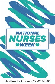 National Nurses Week. Thank you nurses. Medical and health care concept. Fighters against viruses and diseases. In honour of the doctors. Celebrated annual in United States. Vector illustration poster