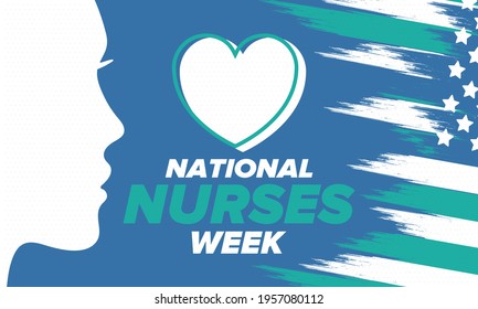 National Nurses Week. Thank you nurses. Medical and health care concept. Fighters against viruses and diseases. In honour of the doctors. Celebrated annual in United States. Vector illustration poster