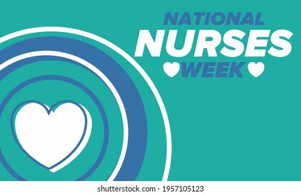 National Nurses Week. Thank you nurses. Medical and health care concept. Fighters against viruses and diseases. In honour of the doctors. Celebrated annual in United States. Vector illustration poster
