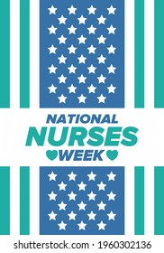 National Nurses Week. Thank you nurses. Medical and health care concept. Fighters against viruses and diseases. In honour of the doctors. Celebrated annual in United States. Vector illustration poster