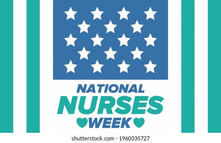 National Nurses Week. Thank you nurses. Medical and health care concept. Fighters against viruses and diseases. In honour of the doctors. Celebrated annual in United States. Vector illustration poster