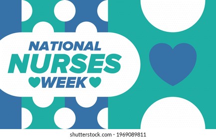 National Nurses Week. Thank you nurses. Medical and health care concept. Fighters against viruses and diseases. In honour of the doctors. Celebrated annual in United States. Vector illustration poster