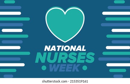 National Nurses Week. Thank you nurses. Medical and health care concept. Fighters against viruses and diseases. In honour of the doctors. Celebrated annual in United States. Vector illustration poster