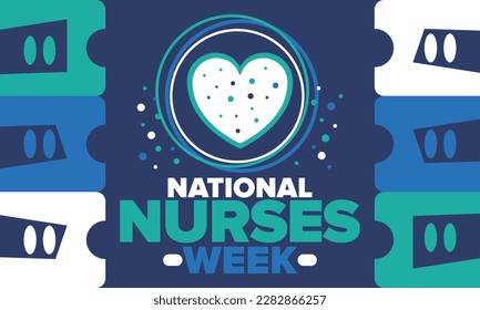 National Nurses Week. Thank you nurses. Medical and health care concept. Fighters against viruses and diseases. In honour of the doctors. Celebrated annual in United States. Vector illustration poster - Shutterstock ID 2282866257