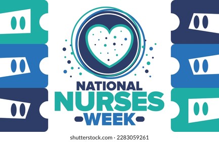 National Nurses Week. Thank you nurses. Medical and health care concept. Fighters against viruses and diseases. In honour of the doctors. Celebrated annual in United States. Vector illustration poster