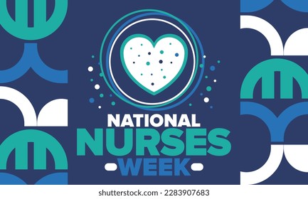 National Nurses Week. Thank you nurses. Medical and health care concept. Fighters against viruses and diseases. In honour of the doctors. Celebrated annual in United States. Vector illustration poster