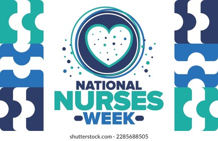 National Nurses Week. Thank you nurses. Medical and health care concept. Fighters against viruses and diseases. In honour of the doctors. Celebrated annual in United States. Vector illustration poster
