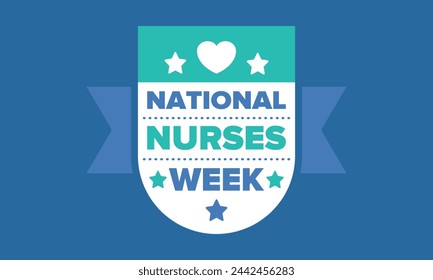 In: National Nurses Week. Danke, Krankenschwestern. In: Medical and Health Care Concept. Bekämpfung von Viren und Krankheiten. Zu Ehren der Ärzte. Gefeiert jährlich in den Vereinigten Staaten. Vektor-Illustrationsplakat