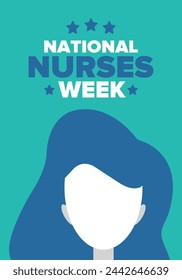 National Nurses Week. Thank you nurses. Medical and health care concept. Fighters against viruses and diseases. In honour of the doctors. Celebrated annual in United States. Vector illustration poster