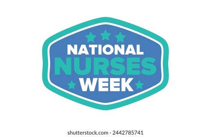 National Nurses Week. Thank you nurses. Medical and health care concept. Fighters against viruses and diseases. In honour of the doctors. Celebrated annual in United States. Vector illustration poster