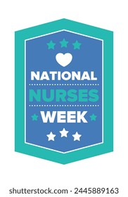 National Nurses Week. Thank you nurses. Medical and health care concept. Fighters against viruses and diseases. In honour of the doctors. Celebrated annual in United States. Vector illustration poster