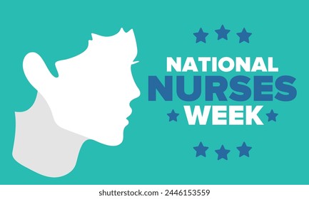 National Nurses Week. Thank you nurses. Medical and health care concept. Fighters against viruses and diseases. In honour of the doctors. Celebrated annual in United States. Vector illustration poster
