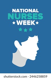 National Nurses Week. Thank you nurses. Medical and health care concept. Fighters against viruses and diseases. In honour of the doctors. Celebrated annual in United States. Vector illustration poster