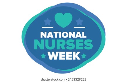 National Nurses Week. Thank you nurses. Medical and health care concept. Fighters against viruses and diseases. In honour of the doctors. Celebrated annual in United States. Vector illustration poster