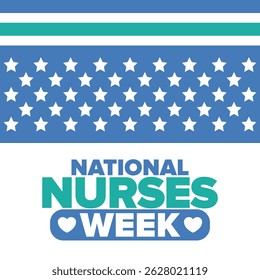 National Nurses Week. Thank you nurses. Medical and health care concept. Fighters against viruses and diseases. In honour of the doctors. Celebrated annual in United States. Vector illustration poster