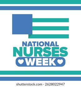 National Nurses Week. Thank you nurses. Medical and health care concept. Fighters against viruses and diseases. In honour of the doctors. Celebrated annual in United States. Vector illustration poster