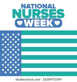 National Nurses Week. Thank you nurses. Medical and health care concept. Fighters against viruses and diseases. In honour of the doctors. Celebrated annual in United States. Vector illustration poster