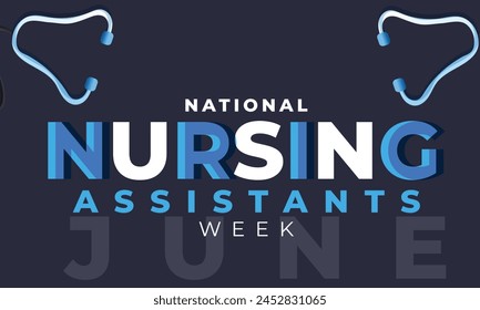 National Nursing Assistants week. background, banner, card, poster, template. Vector illustration. 