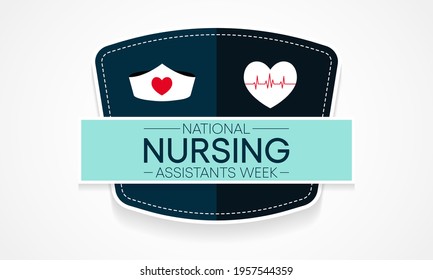 National Nursing assistants week is observed every year in June, The main role of a CNA is to provide basic care to patients and help them with daily activities. vector illustration.