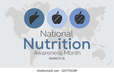 National Nutrition month is observed every year in March .Vector illustration on the theme of National Nutrition Month of March