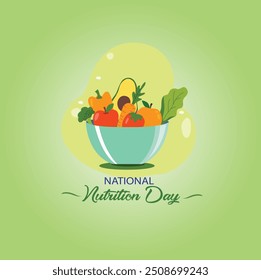 National Nutrition Month Observed every year of March, Wellness Awareness Vector banner, flyer, poster and social medial template design.