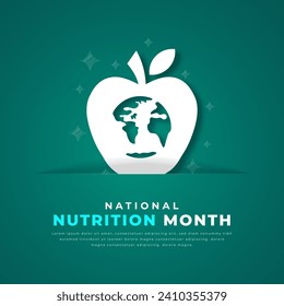 National Nutrition Month Paper cut style Vector Design Illustration for Background, Poster, Banner, Advertising, Greeting Card