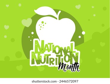 National Nutrition month-vector illustration, banner	