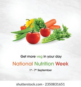 National Nutrition Week, 1st to 7th September. Social Media Design Template Vector