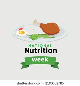 National Nutrition Week Vector Design Illustration For Celebrate Moment,Food Nutrition vector.