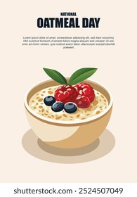 National Oatmeal Day background. Vector illustration.