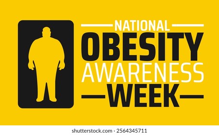 National Obesity Awareness Week background banner or poster design template. observed every year in January. Holiday concept. Use to any Template, card, poster, placard, template.