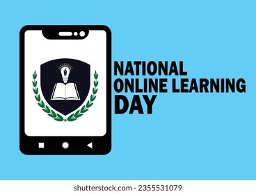 National Online Learning Day. Education concept. Template for background, banner, card, poster with text inscription. Vector illustration