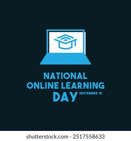 National Online Learning Day. September 15. Flat design vector. Eps 10.