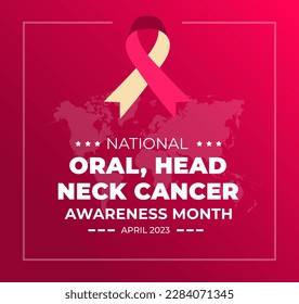 National Oral, Head, and Neck Cancer Awareness Month background or banner design template celebrated in April.