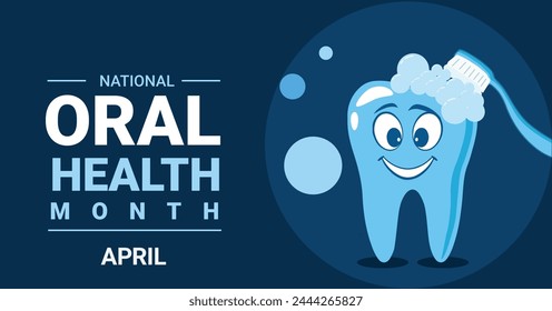 Celebración nacional de la salud bucal observada en abril. Campaña de concientización sobre limpieza dental y bucal.